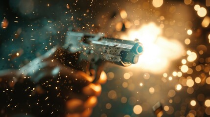 Aufkleber - Person holding a gun, suitable for security concepts