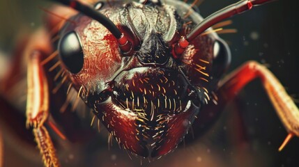 Poster - Detailed close up view of a bug's face. Suitable for science and nature projects