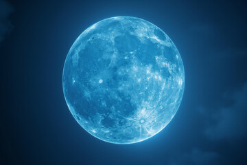 blue moon in the night sky, celestial view
