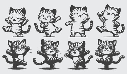 Naklejka na meble Hand Drawn Cat Silhouette Vector Collection