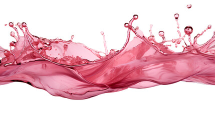 Wall Mural - Pink abstract liquid wave PNG. Pink pigment floating isolated. Pink liquid splash PNG