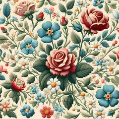  Elegant Floral Embroidery Design Delicate Blooms for DIY Projects  Microstock Image