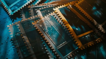 The aesthetics of analog film frames in vintage style png