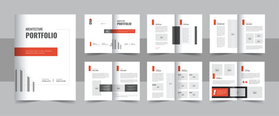 Architecture portfolio design layout or interior portfolio brochure template layout vector