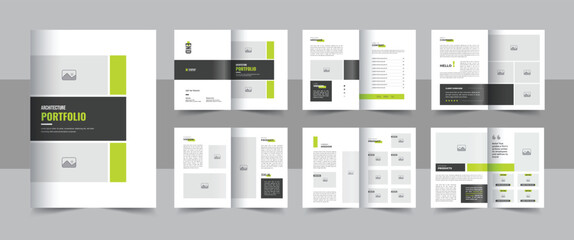 Wall Mural - modern interior or architecture portfolio template design, architecture and interior brochure portfo