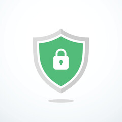 Wall Mural - Shield lock icon. Vector illustration	