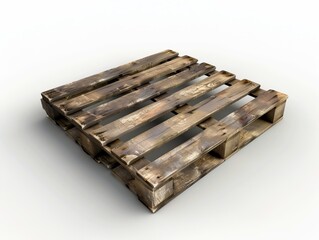 Minimalistic 6 Inch Wooden Pallet on White Background - AR 4:3