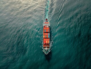 Ocean Odyssey: Capturing the Majesty of a Container Cargo Ship from Above