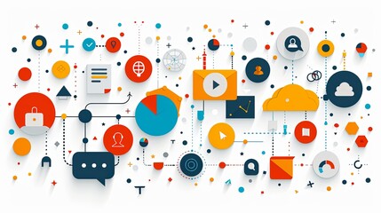 Set of design and development people illustrations. Flat design vector illustrations of graphic and web design and development, social media, creative process, app development