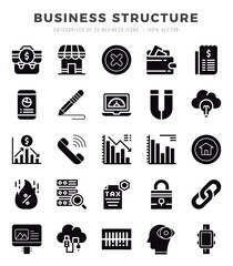 Business Structure icons set. Vector illustration.
