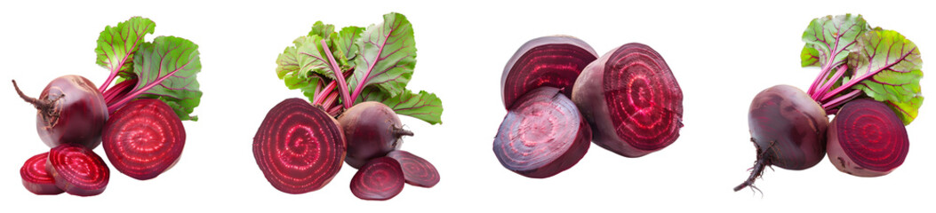 Wall Mural - Beetroot, isolated, vegetable, PNG set, collection