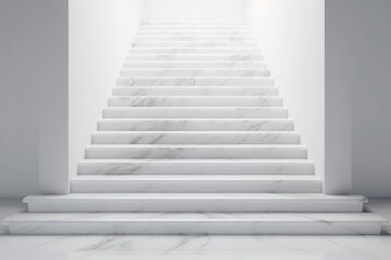 Poster - abstract white marble steps architectural background