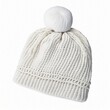 © CaptureCollabStudios - White knitted pom-pom beanie isolated on white