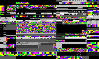 Poster - Retro VHS background like in old video tape rewind or no signal TV screen with glitch camera effect. Vaporwave grooving