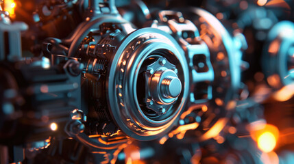 close-up of car alternator