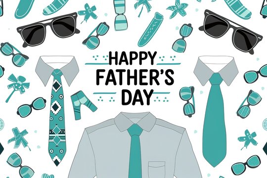 A Father's Day card featuring a mustache and hat, perfect for celebrating dad's special day.
