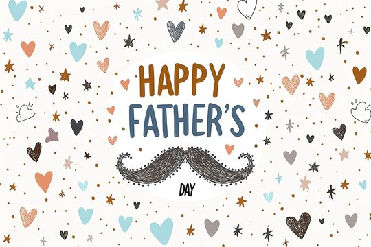 A Father's Day card featuring a mustache and hat, perfect for celebrating dad's special day.