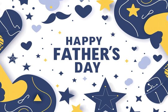 A Father's Day card featuring a mustache and hat, perfect for celebrating dad's special day.