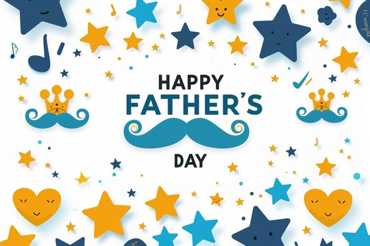 A Father's Day card featuring a mustache and hat, perfect for celebrating dad's special day.