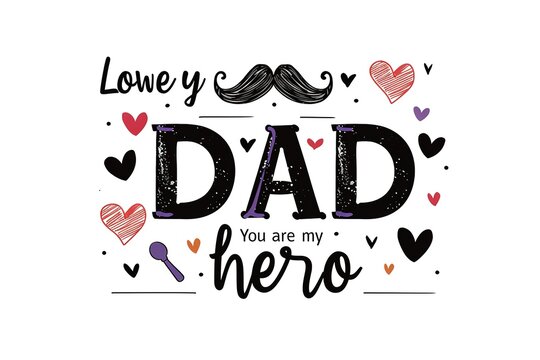 A Father's Day card featuring a mustache and hat, perfect for celebrating dad's special day.