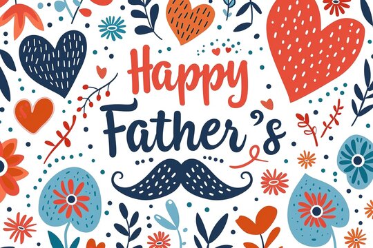 A Father's Day card featuring a mustache and hat, perfect for celebrating dad's special day.