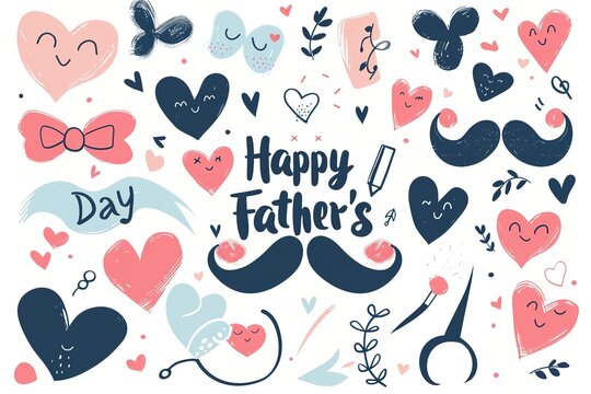 A Father's Day card featuring a mustache and hat, perfect for celebrating dad's special day.