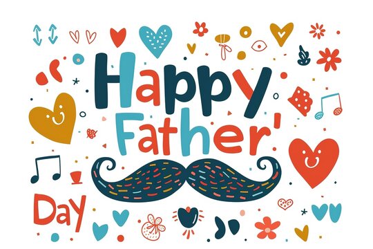 A Father's Day card featuring a mustache and hat, perfect for celebrating dad's special day.
