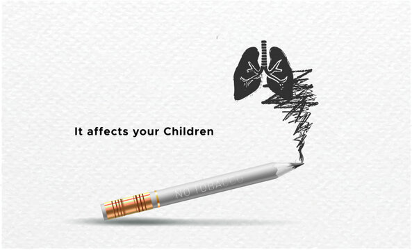 world no tobacco day or world anti tobacco day awareness. stop quit smoking cigarettes it affects yo