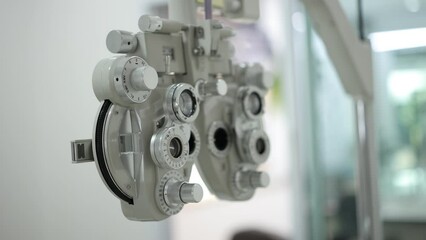 Wall Mural - Phoropter eye test in optical store 