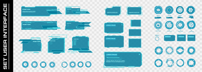 Poster - set hud ui elements on a transparent background. futuristic interface with frames, callouts and dial