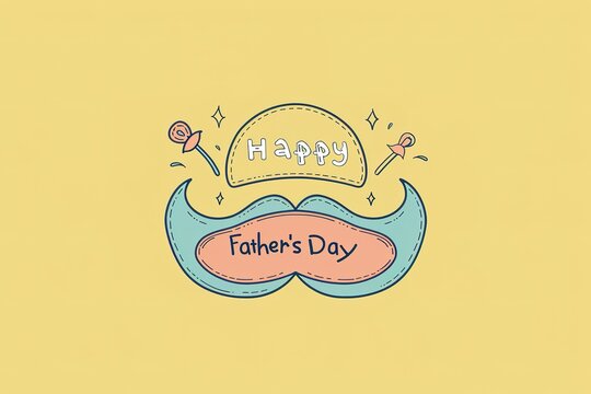 A Father's Day card featuring a mustache and hat, perfect for celebrating dad's special day.