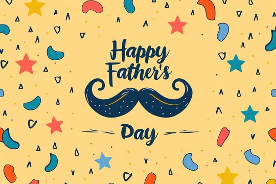 A Father's Day card featuring a mustache and hat, perfect for celebrating dad's special day.