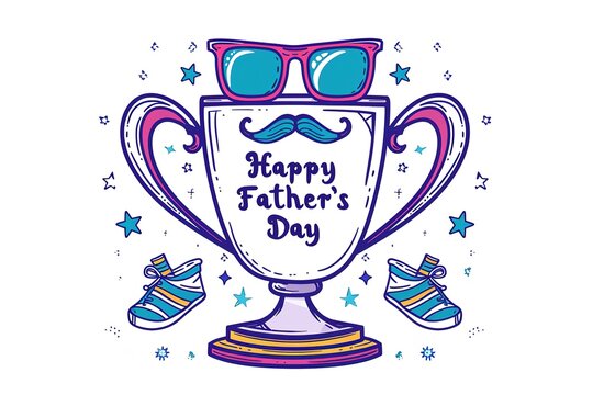 A Father's Day card featuring a mustache and hat, perfect for celebrating dad's special day.