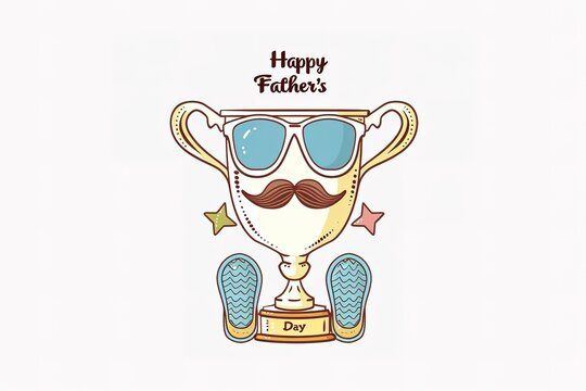 A Father's Day card featuring a mustache and hat, perfect for celebrating dad's special day.