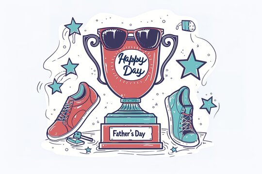 A Father's Day card featuring a mustache and hat, perfect for celebrating dad's special day.