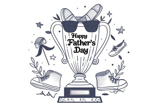 A Father's Day card featuring a mustache and hat, perfect for celebrating dad's special day.