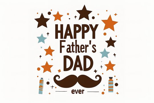 A Father's Day card featuring a mustache and hat, perfect for celebrating dad's special day.
