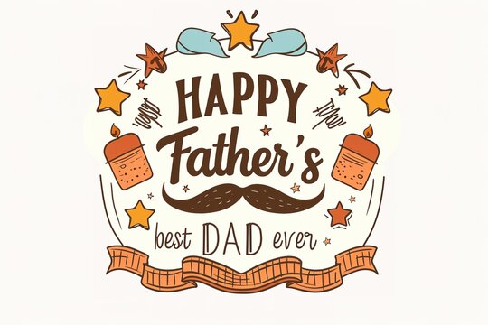 A Father's Day card featuring a mustache and hat, perfect for celebrating dad's special day.