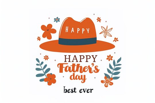 A Father's Day card featuring a mustache and hat, perfect for celebrating dad's special day.