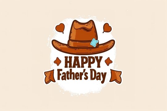 A Father's Day card featuring a mustache and hat, perfect for celebrating dad's special day.