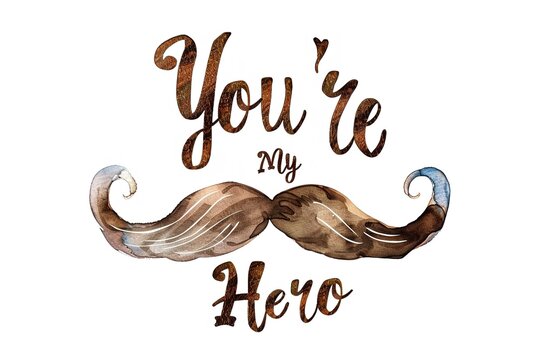 A Father's Day card featuring a mustache and hat, perfect for celebrating dad's special day.