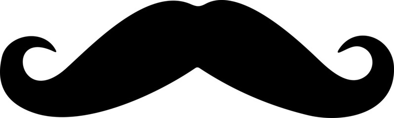 Mustache. Hipster mustache . Mustaches. Black silhouette of adult man mustaches. Symbol of Fathers day. Vector illustration