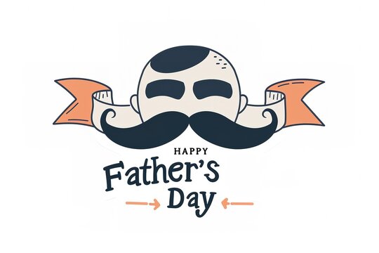 A Father's Day card featuring a mustache and hat, perfect for celebrating dad's special day.