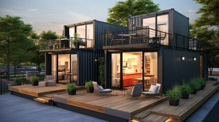 Wall Mural - A photo of Minimal Container Homes Framed