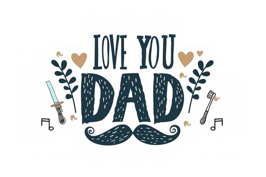 A Father's Day card featuring a mustache and hat, perfect for celebrating dad's special day.