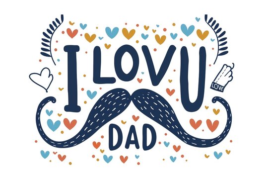 A Father's Day card featuring a mustache and hat, perfect for celebrating dad's special day.