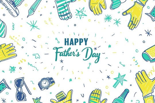 A Father's Day card featuring a mustache and hat, perfect for celebrating dad's special day.