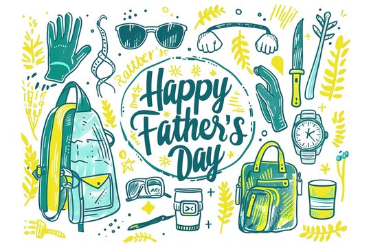 A Father's Day card featuring a mustache and hat, perfect for celebrating dad's special day.