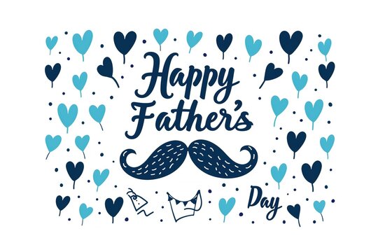 A Father's Day card featuring a mustache and hat, perfect for celebrating dad's special day.