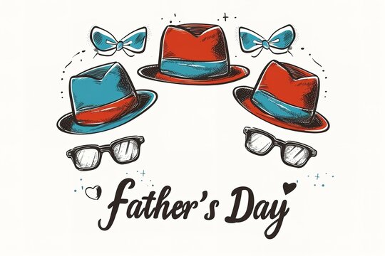 A Father's Day card featuring a mustache and hat, perfect for celebrating dad's special day.